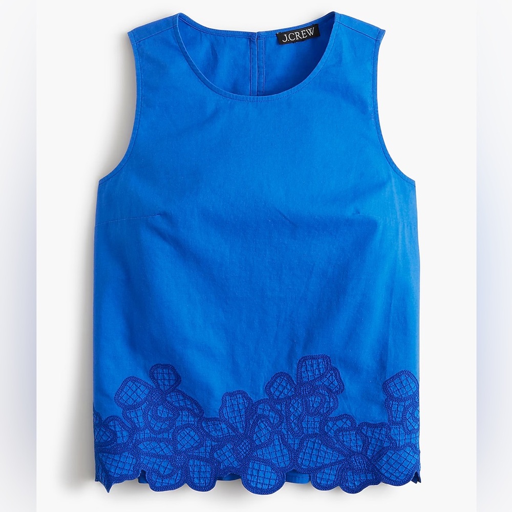 J.Crew embroidered trim shell